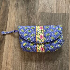 Floral Quilted Wristlet - Blue and Yellow